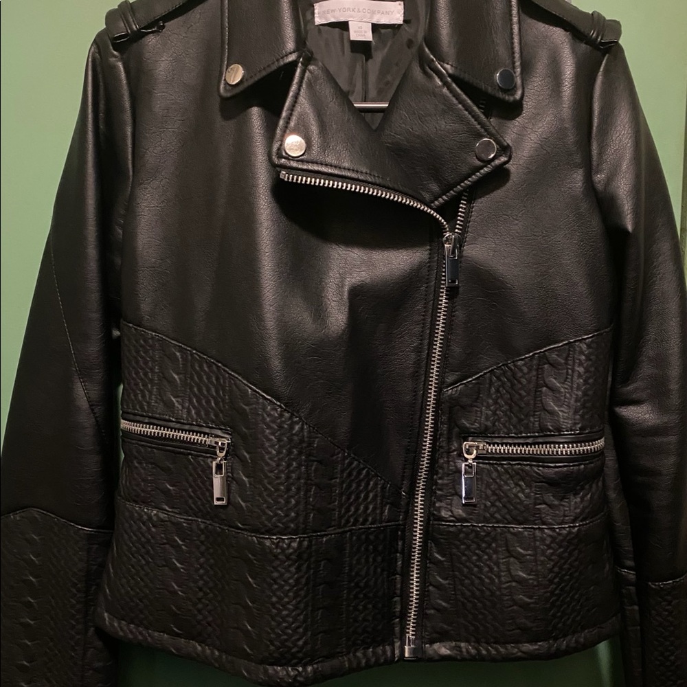 New York and Company Faux Leather Moto Jacket